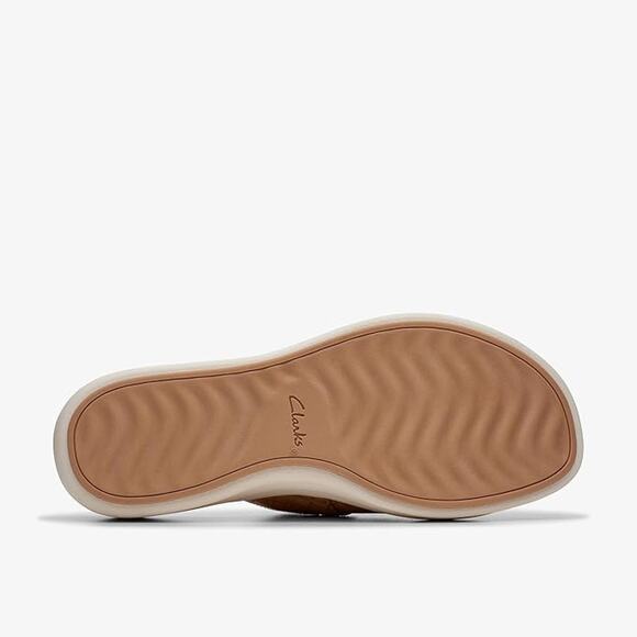 NWT Clarks Women's Drift Buckle Slide Sandal, Warm Beige Synthetic, 9 - Picture 6 of 6